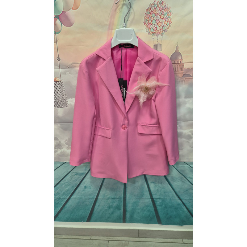 Blazer Rosa con Dettagli Scintillanti