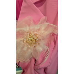 Blazer Rosa con Dettagli Scintillanti